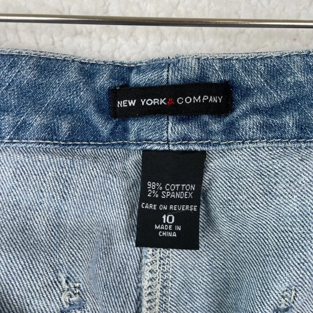 New York & Company Women Blue Pintuck Seam Flare Leg Jeans Size 10 Medium Wash - Picture 11 of 11